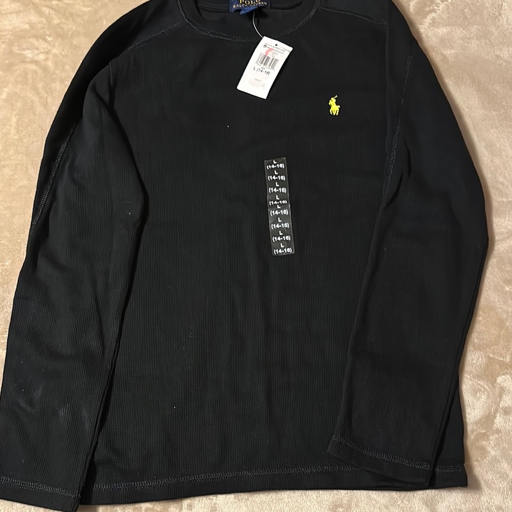 Polo by Ralph Lauren Black Long Sleeve Tee with Iconic Logo